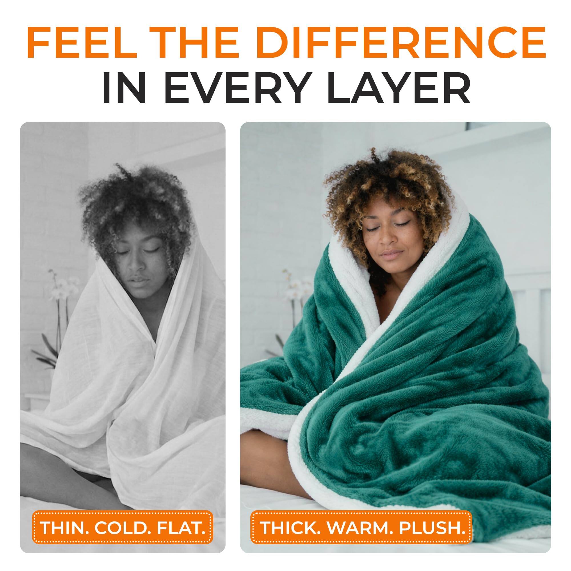 FEEL THE DIFFERENCE IN EVERY LAYER

THIN. COLD. FLAT.

THICK. WARM. PLUSH.