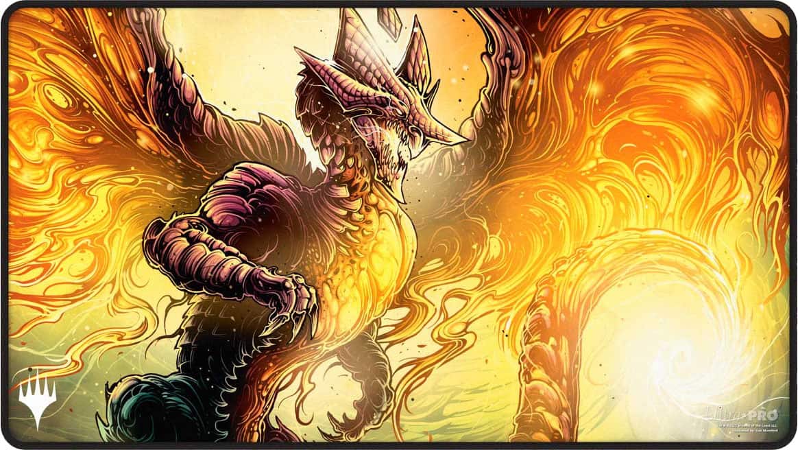 Ultra PRO - Tarkir Dragonstorm Betor, Kin to All Black Stitched Playmat for Magic: The Gathering