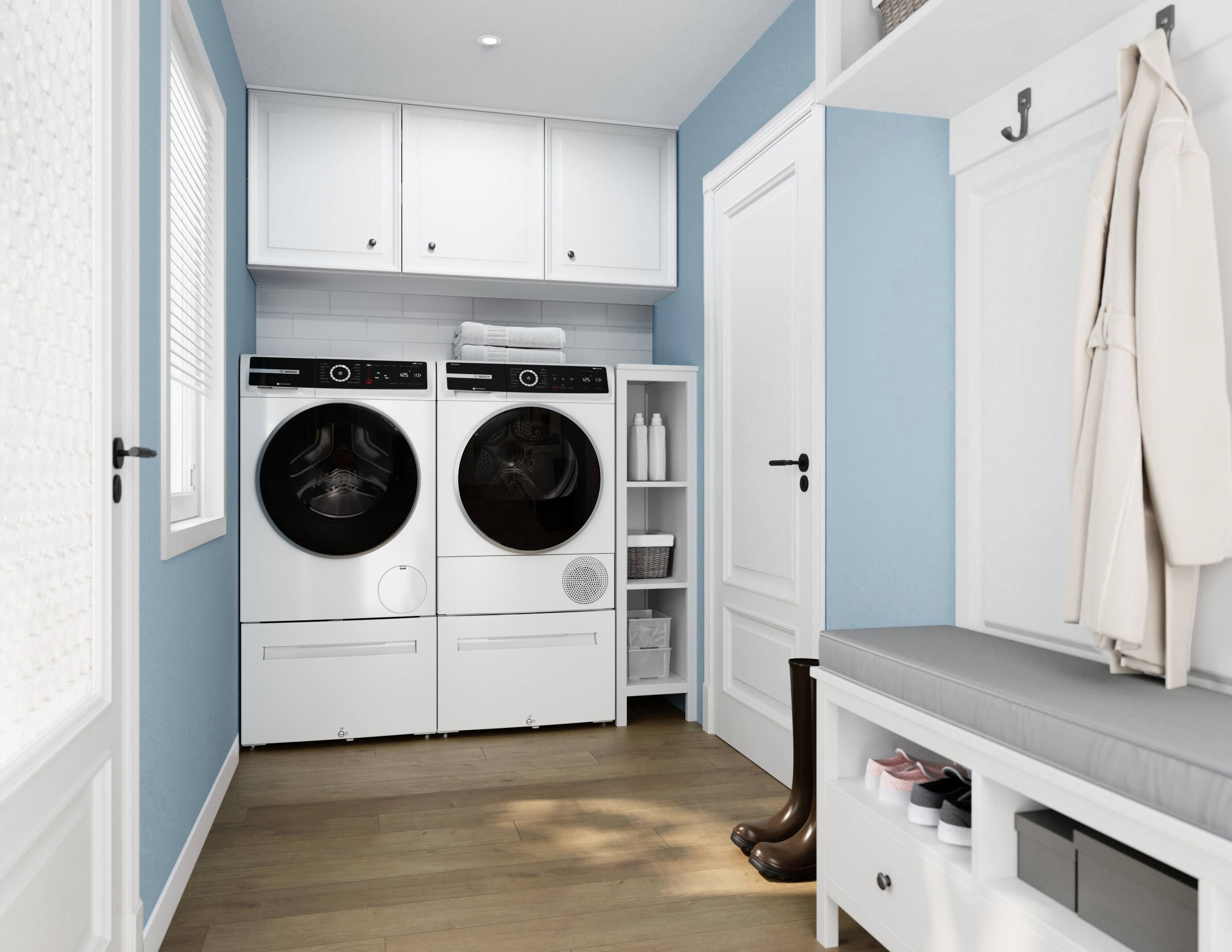 Alt View 13. Bosch - 500 Series 2.4 Cu. Ft. High-Efficiency Stackable Smart Front Load Washer with 4D Wash System - White.