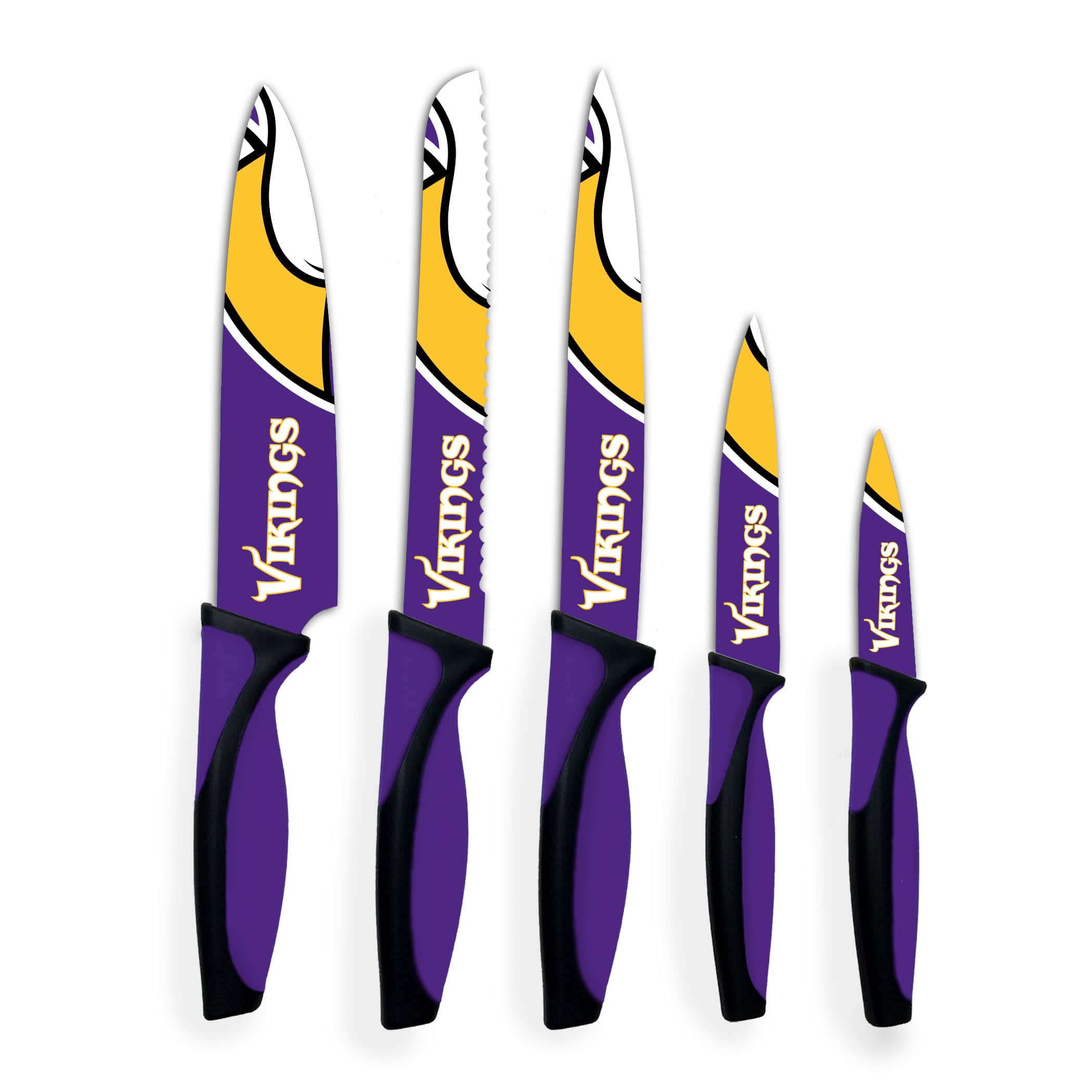 Woodrow - Minnesota Vikings 5-Piece Stainless Steel Cutlery Knife Set - Multicolor