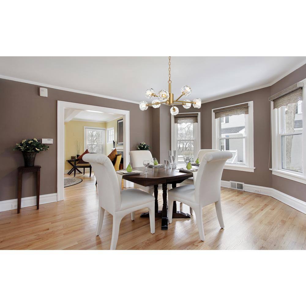 Alt View 1. Elegant Lighting - Graham 8 Light Pendant in Gold - Gold And Clear.