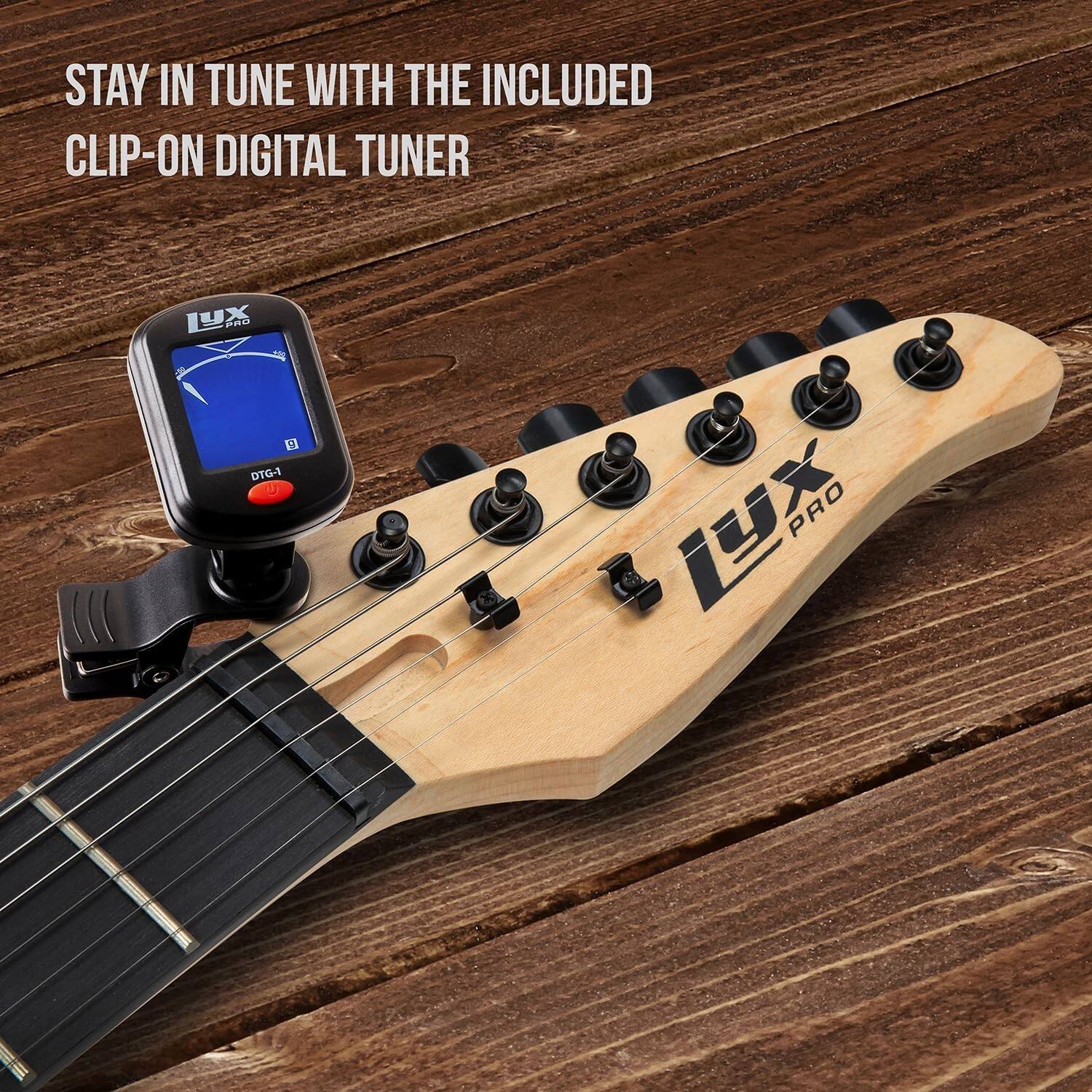 STAY IN TUNE WITH THE INCLUDED CLIP-ON DIGITAL TUNER

LUX PRO DTG-1

LUX PRO
