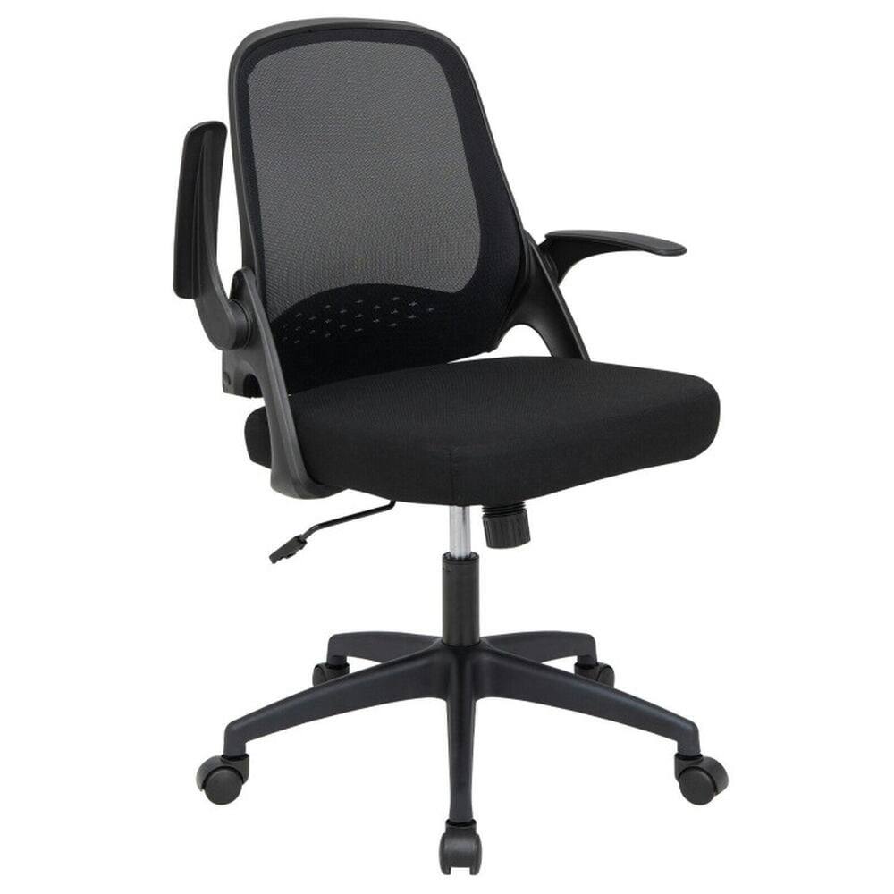 Left. Kadyn - Adjustable Mesh Office Chair Rolling Computer Desk Chair with Flip-up Armrest-Black, Home Office Computer Desk Chair - Black.