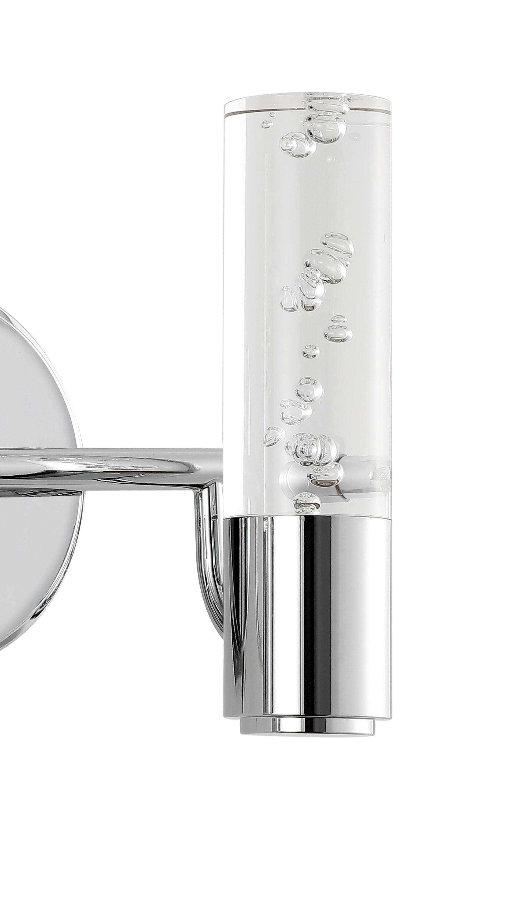 Alt View 4. Jonathan Y - Bolha 10.75" 2-Light Minimalist Modern Bubble Acrylic/Iron Integrated LED Vanity Light, Chrome - Chrome.