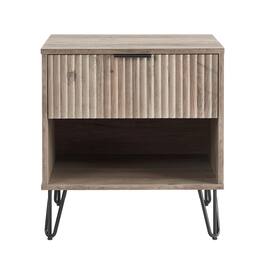 Manhattan Comfort - Dumbo Modern 20" Fluted Nightstand - Rustic Gray