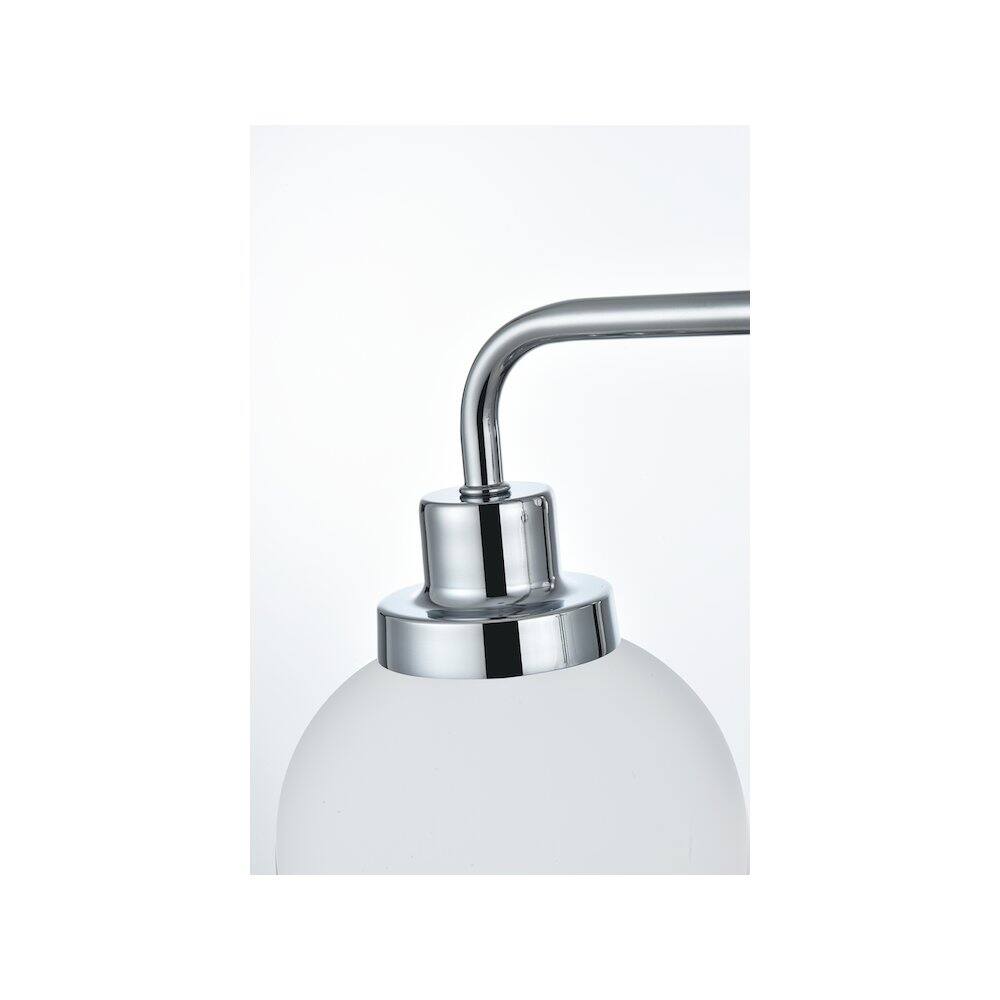 Alt View 2. Living District - Hanson 37 inch Wall Sconce in Chrome - Chrome And Opal White.