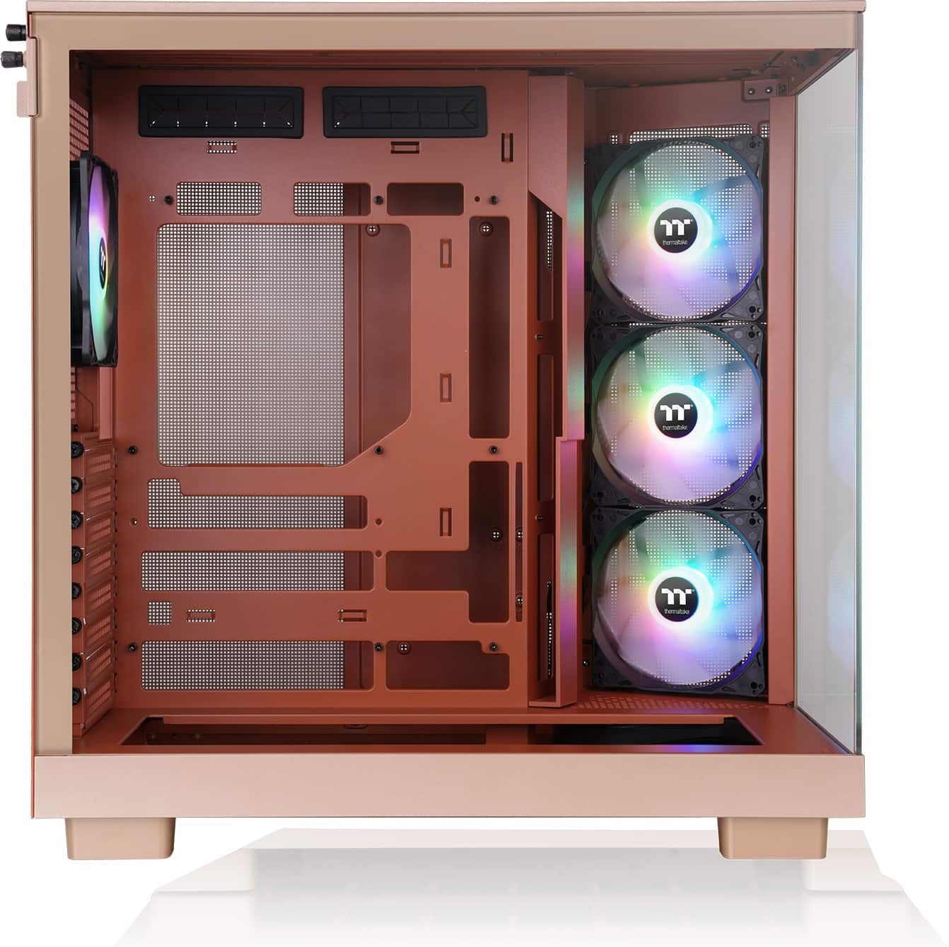 Back. Thermaltake - View 380 XL TG ARGB Dual-Chamber Chassis with Hidden-Connector Motherboard Support ATX Mid Tower PC Case - Gravel Sand.