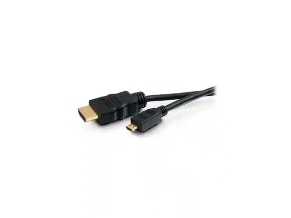 Front. Cables to Go - C2G 50615 4K UHD High Speed HDMI to Micro HDMI Cable (60Hz) with Ethernet for 4K Devices, Black (6 Feet, 1.82 Meters).
