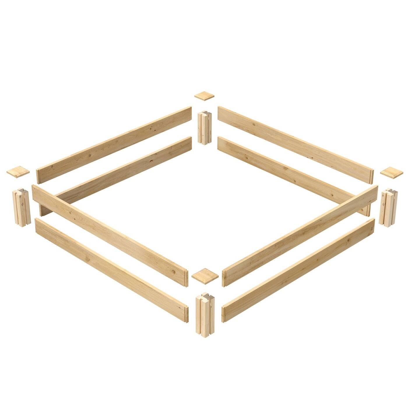 Left. SlickBlue - Durable Cedar Wood Raised Garden Planter for Home Gardening - Natural.