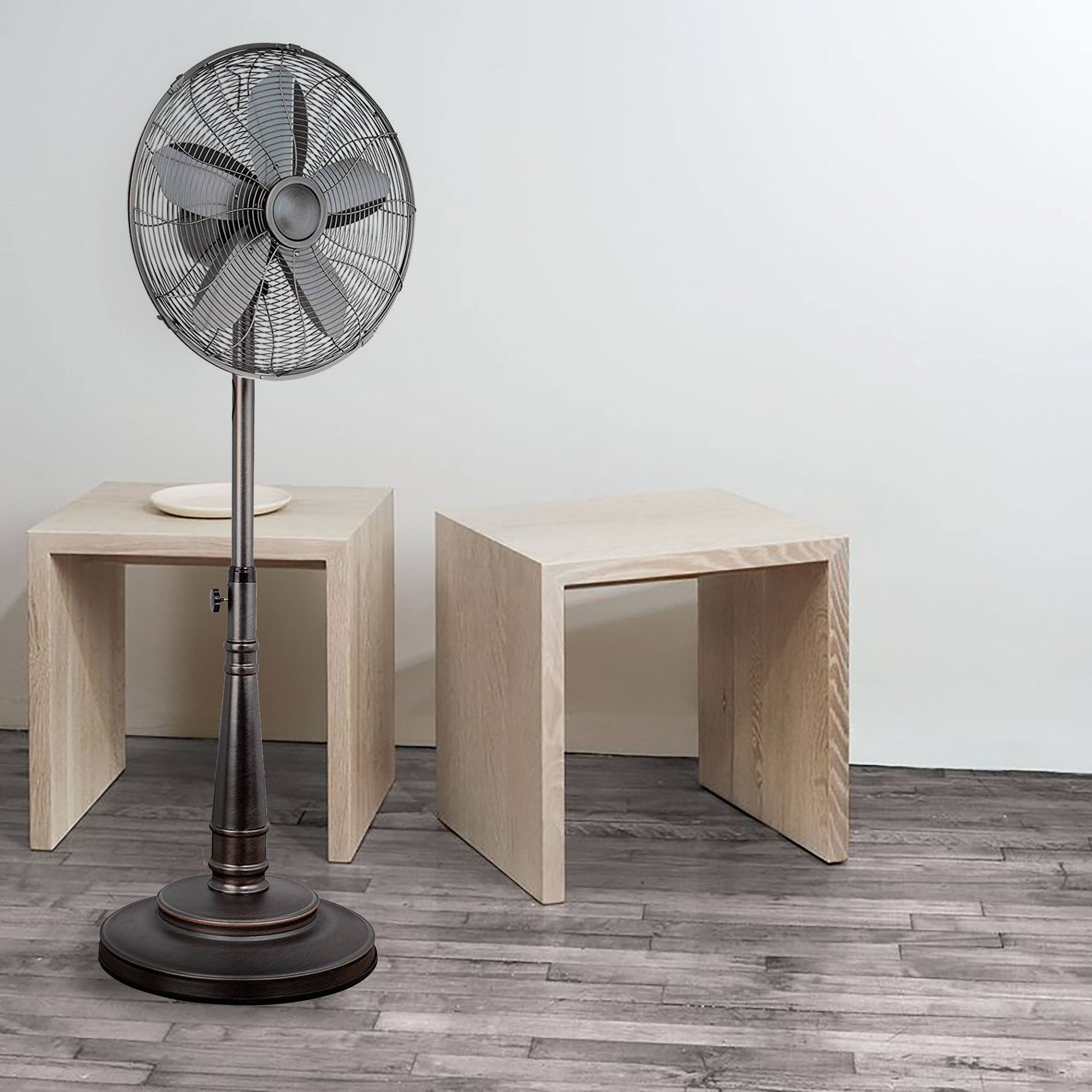 Alt View 2. Optimus - Optimus 16 Inch Retro Oscillating Stand Fan with Oil Rubbed Bronze Finish - Bronze.