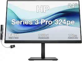 HP - Series 3 Pro 324pe 24" FHD IPS Monitor, 5ms Response Time, Anti-Glare, HDMI & DKZ Hub (B1GM5AA#ABA) - Black