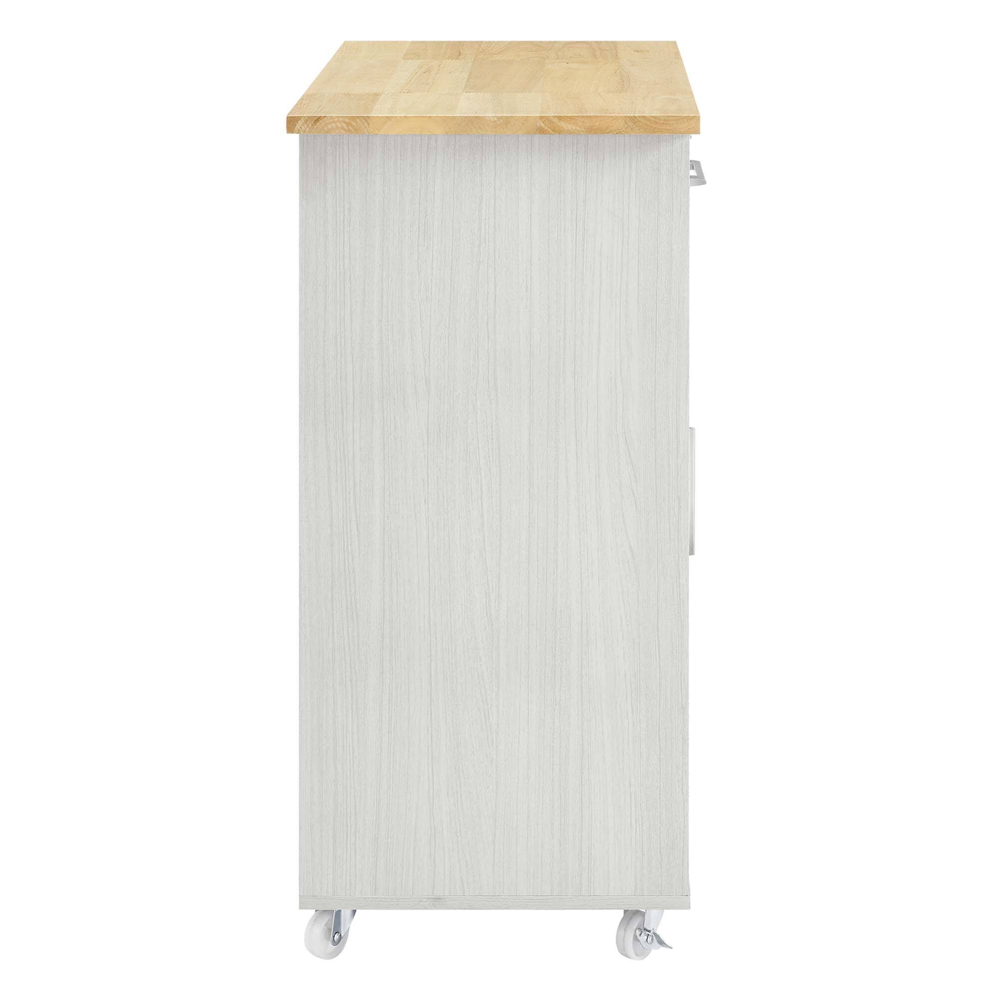 Alt View 2. Modway - Culinary Kitchen Cart With Spice Rack by Modway - White Natural.