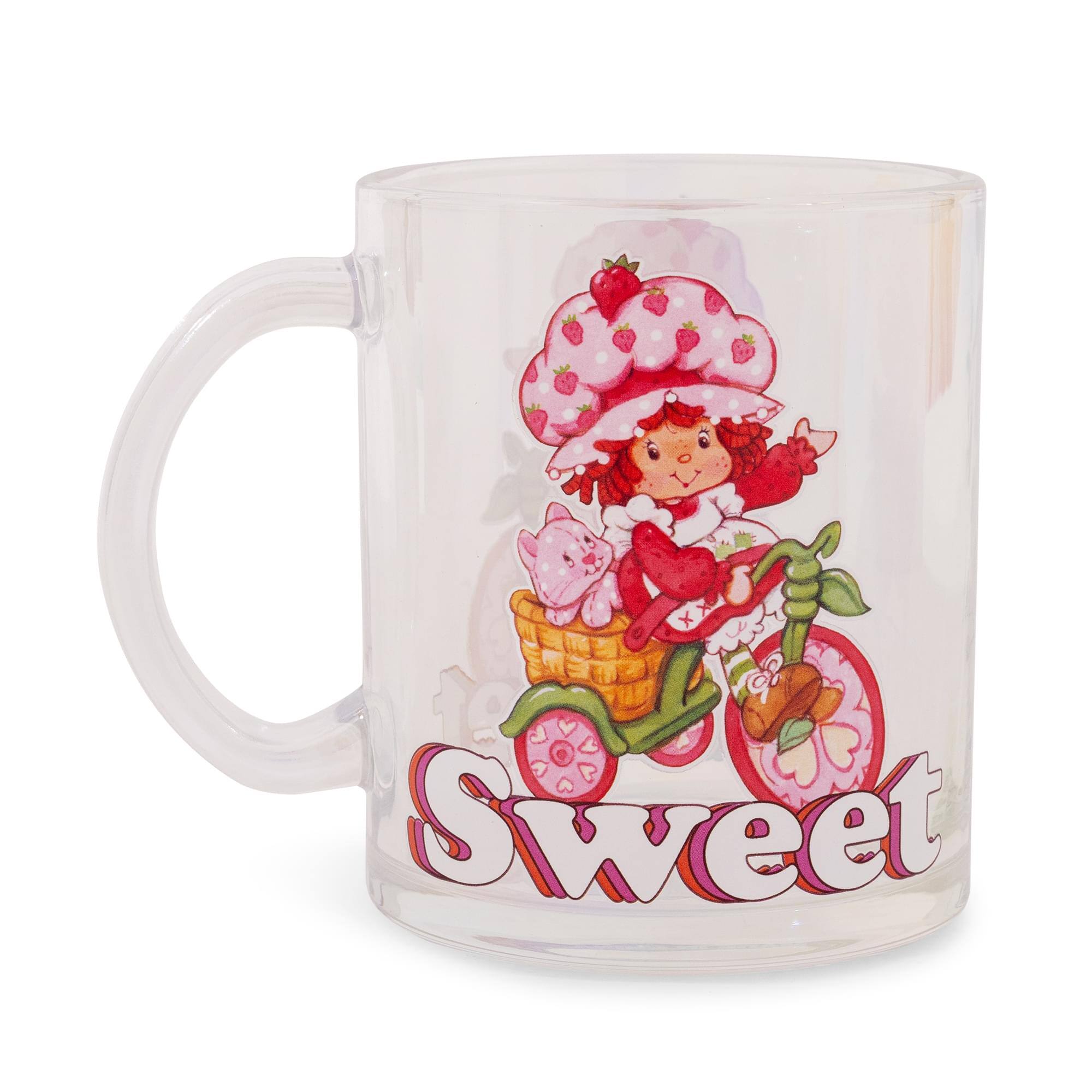 Alt View 1. Silver Buffalo - Strawberry Shortcake "Sweet" Glass Mug | Holds 18 Ounces - Pink.