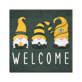 Fan Creations - Green Bay Packers 10'' x 10'' Welcome Gnomes Sign - Multicolor