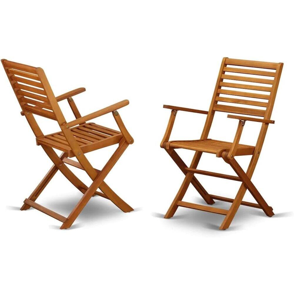 Angle. Outdoor Escape - Wooden Patio Set with Nature-Inspired Oil, Dining Table and 6 Outdoor Chairs - Brown.