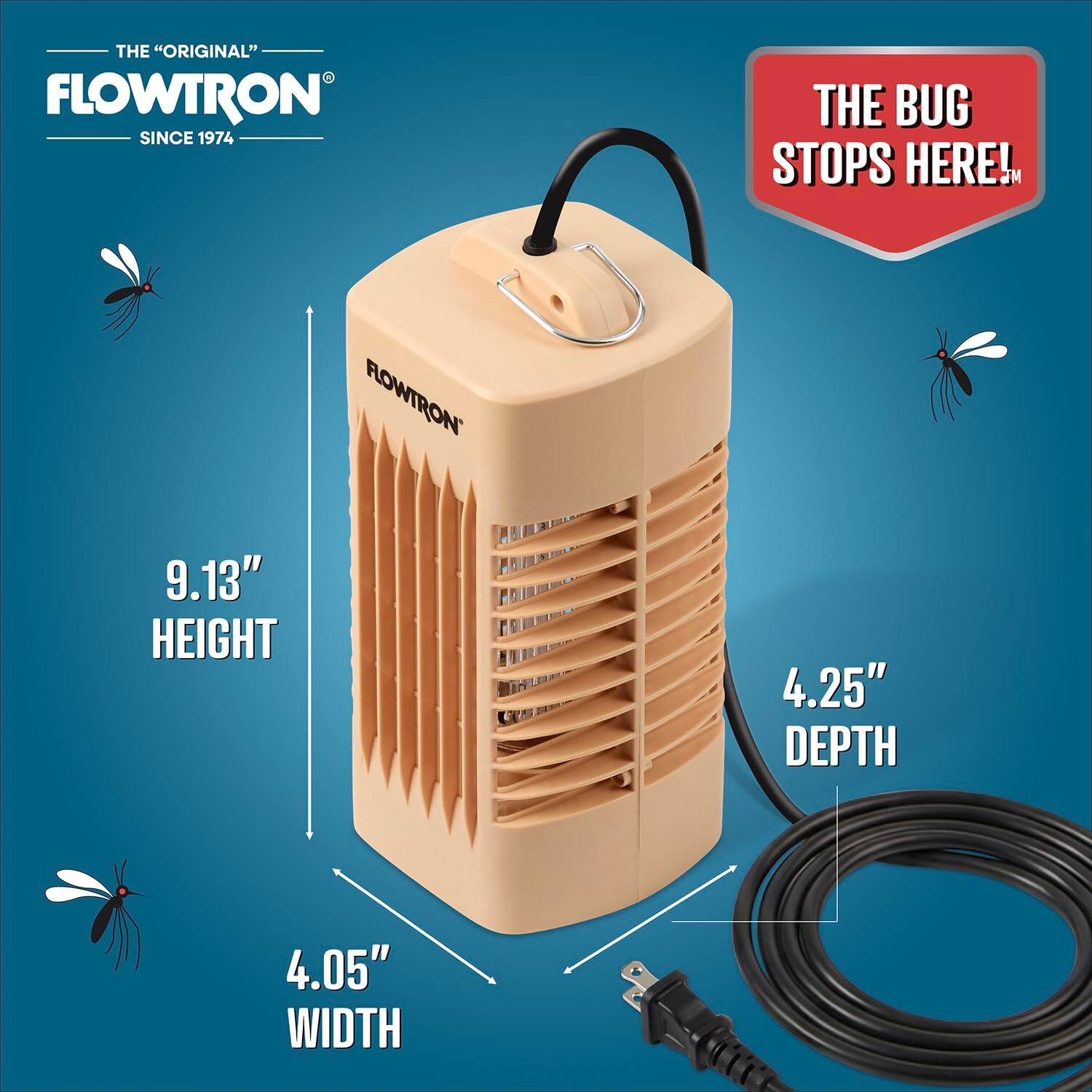 The "Original" Flowtron Since 1974. The Bug Stops Here!

Flowtron
9.13" Height
4.25" Depth
4.05" Width