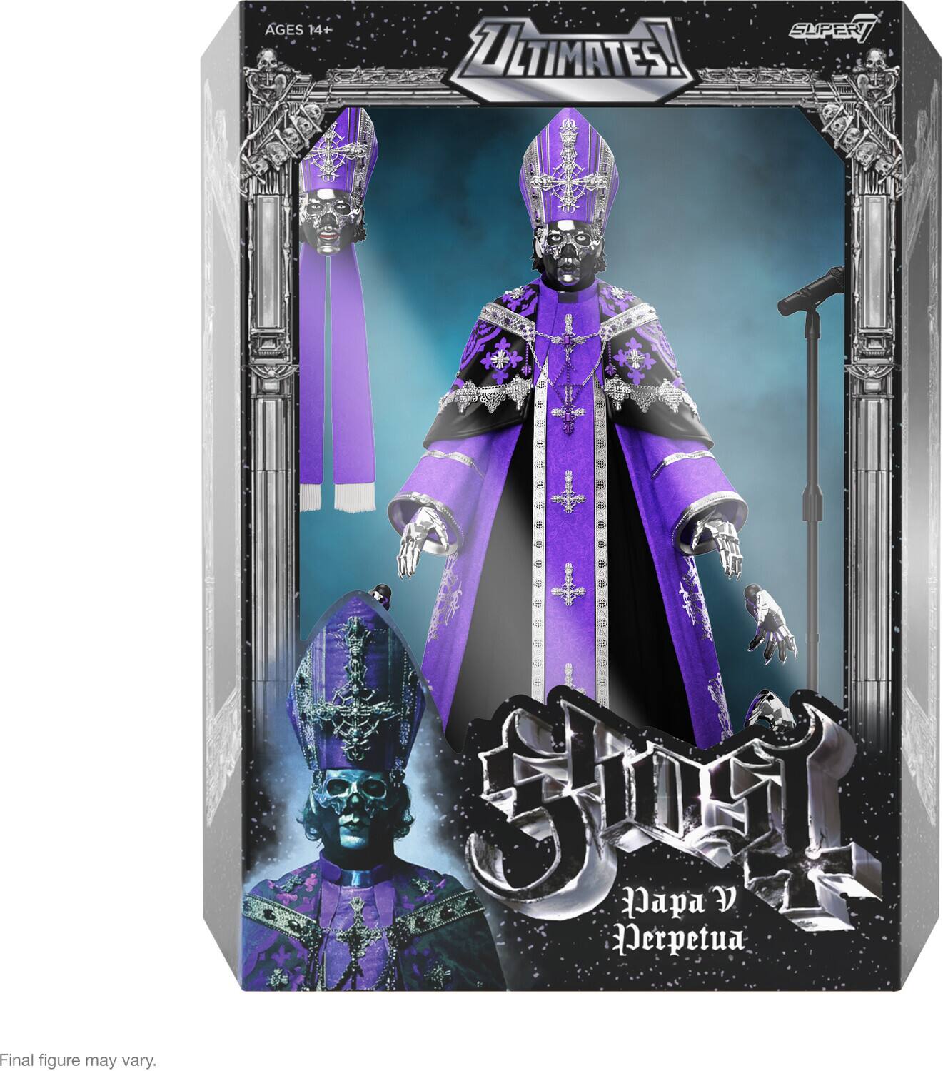 AGES 14+  
ULTIMATES!  
SUPER  
Final figure may vary.  

Papa V  
Perpetua