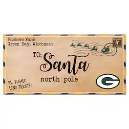 Fan Creations - Green Bay Packers 6'' x 12'' Letter to Santa Sign - Multicolor