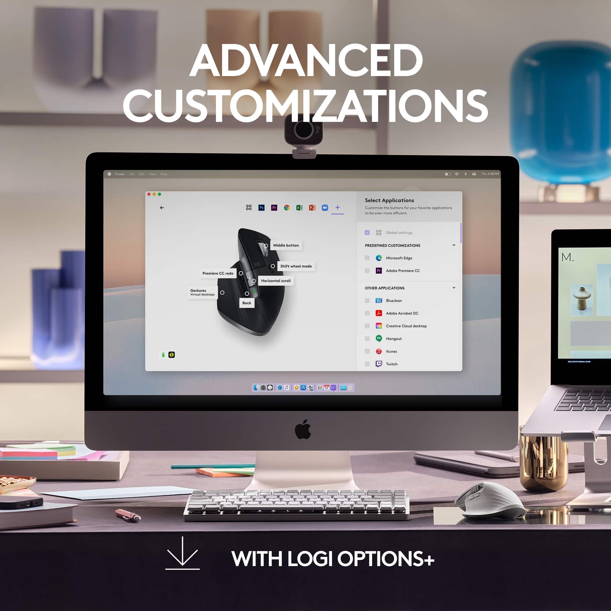 Advanced Customizations - Select Applications - Na nors - ba weting Poniene 2 - ... - ED CUSTOMATION marh atao . Aduba n C M. - Desioes i - o - CAC - - A Adobas Kurshan - s A A - WITH LOGI OPTIONS+