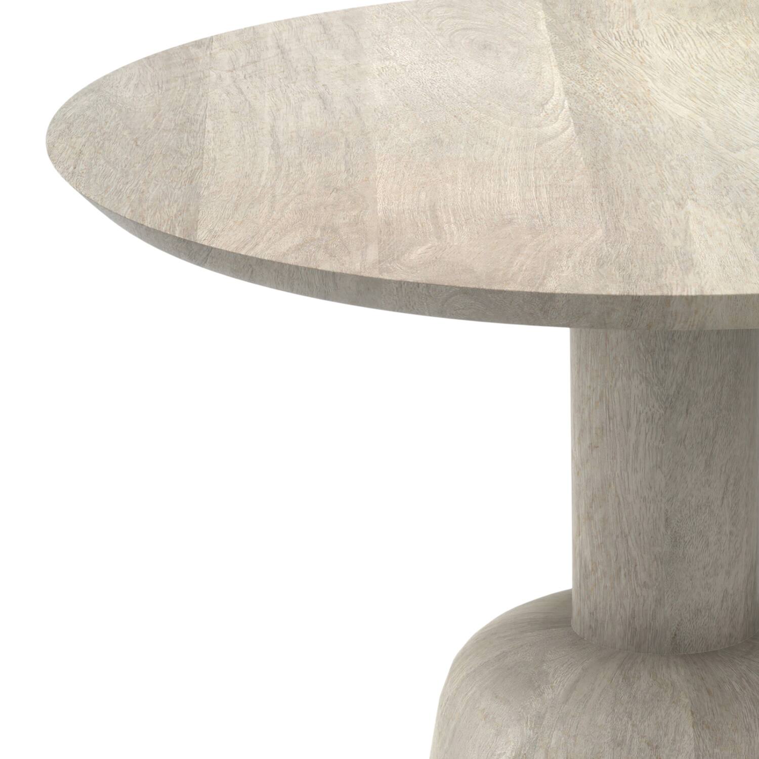 Alt View 3. Simpli Home - Finchley 18 inch Wide Solid Mango Wood Side Table in White Wash - White Wash.