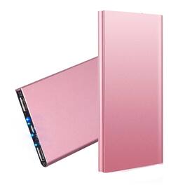 Home Collection - 20000mAh Ultra-Thin Portable Power Bank with Dual USB Ports - Rose Gold