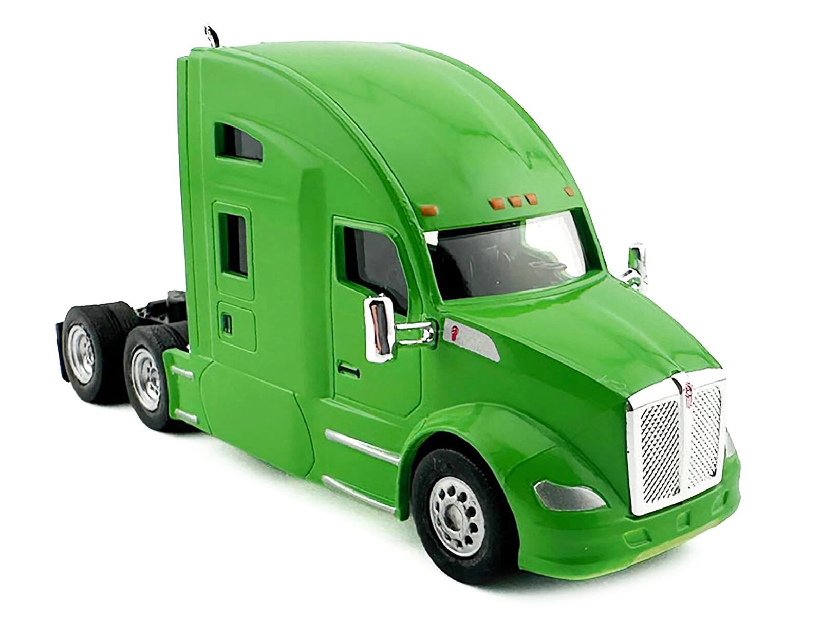 Alt View 1. HO Logistics Replicas - Kenworth T680 Sleeper Cab Lime Green 1/87 (HO) Scale Plastic Model Car by HO Logistics.