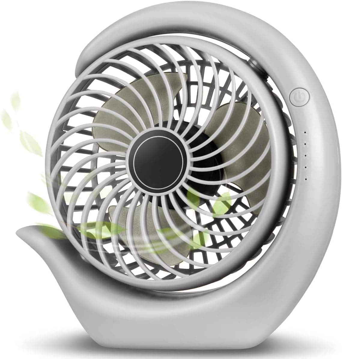 FINEAK - 3-Speed Portable Rechargeable Desk Fan, 8-24H Runtime Strong Wind (Grey)