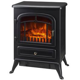 Resenkos - Fireplace Stove, Electric Fireplace Heater with Realistic LED Flames and Logs - Black