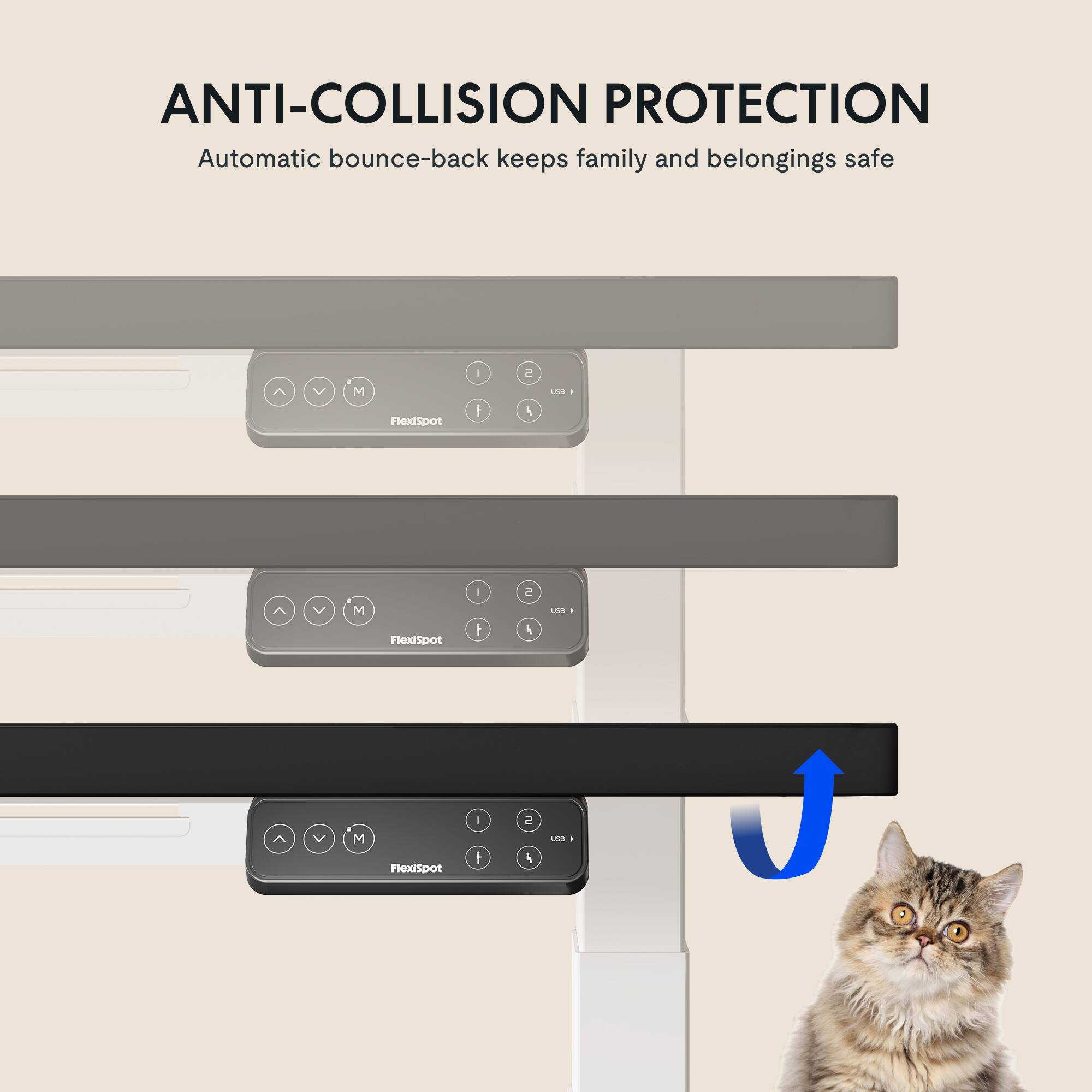 ANTI-COLLISION PROTECTION  
Automatic bounce-back keeps family and belongings safe