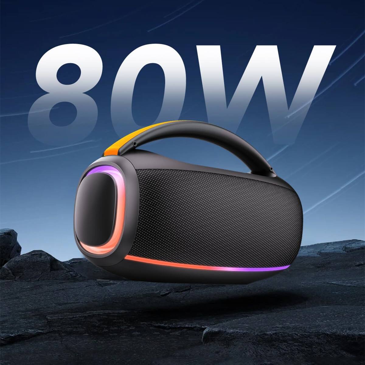 Angle. Dazzed Corner - Bluetooth Wireless Speaker with Deep Bass, 30H Playtime - Black.