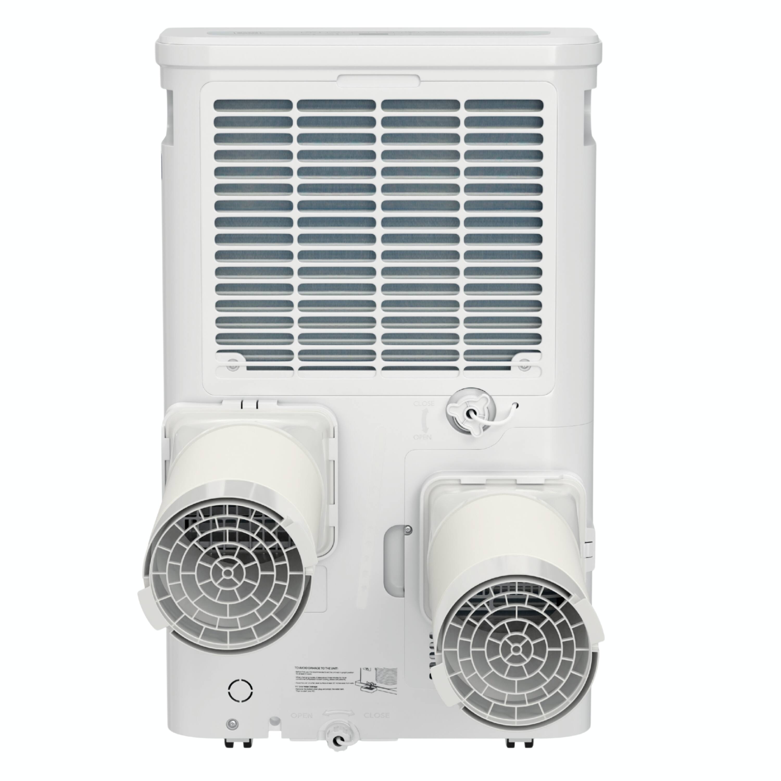 Back. Equator - Equator 16000 BTU Inverter Portable AC Dual Hose with Heat Pump, 4-in-1 Cooling Heating Dehumidifier Fan, 700 Sq Ft - White.