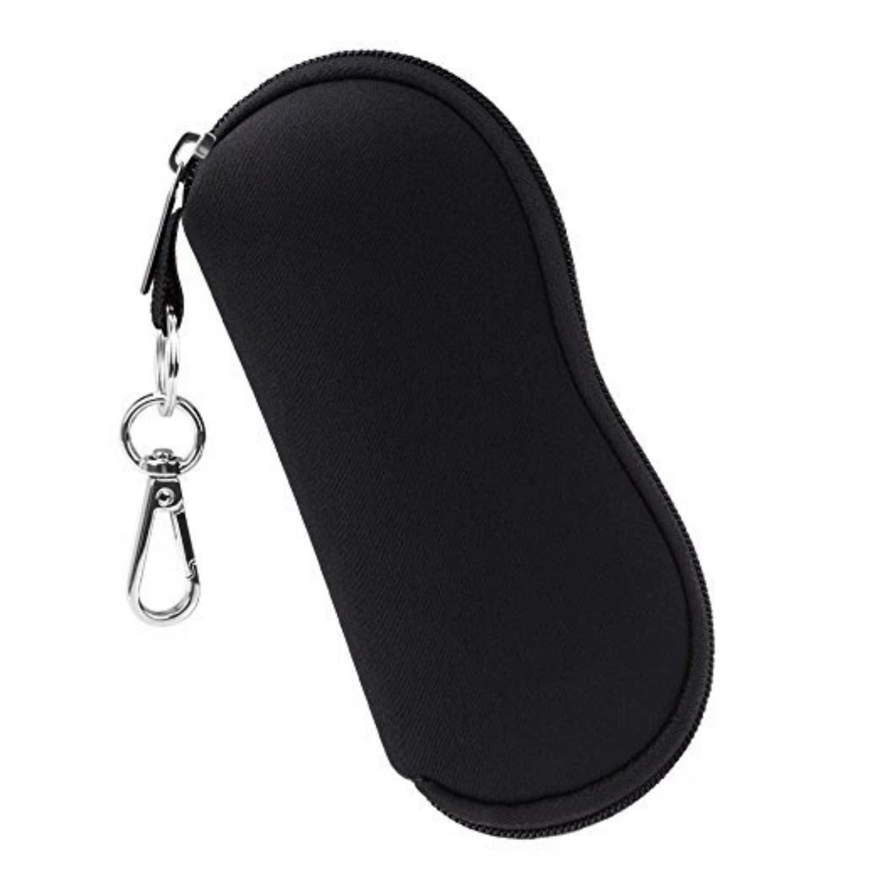 Kitcheniva - Portable Glasses Case With Carabiner Neoprene Zipper - Black