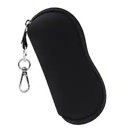 Kitcheniva - Portable Glasses Case With Carabiner Neoprene Zipper - Black
