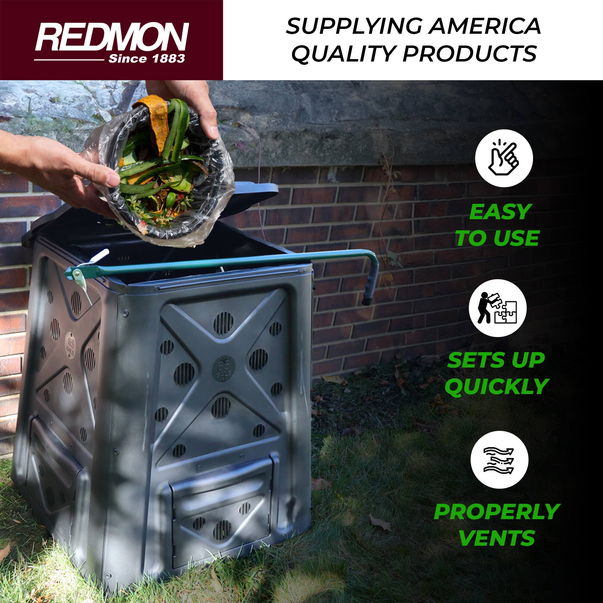 REDMON  
Since 1883  

SUPPLYING AMERICA QUALITY PRODUCTS  

EASY TO USE  

SETS UP QUICKLY  

PROPERLY VENTS