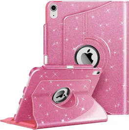 Fintie - Rotating Case for iPad (A16) 11-inch 2025 and iPad 10th Gen 10.9 inch 2022, 360° Swivel Stand Magnetic Shockproof Cover - Glittering Pink