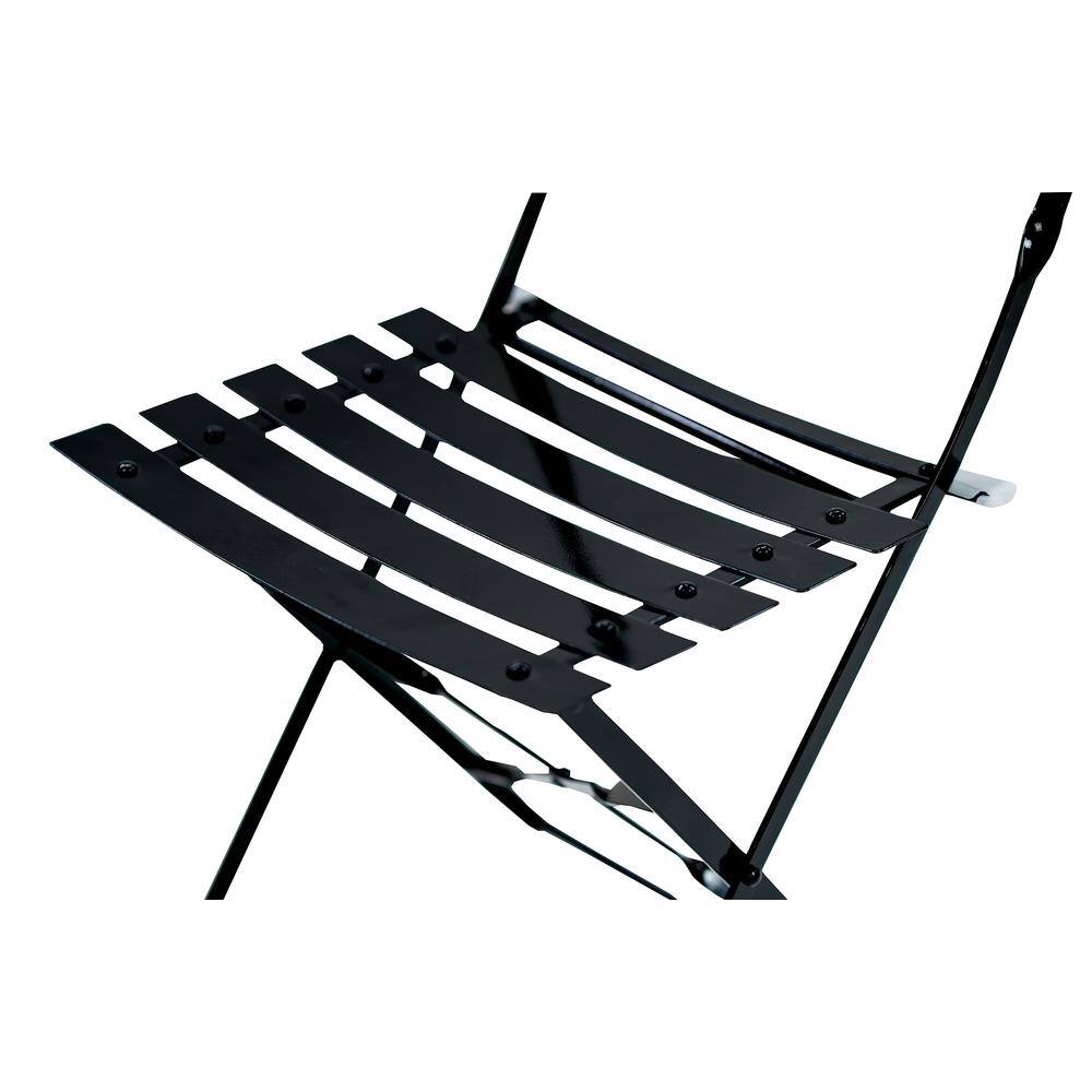 Left. Carolina Chair & Table - Bistro Folding Outdoor Chair Set - Set of 2 - Black - Black.