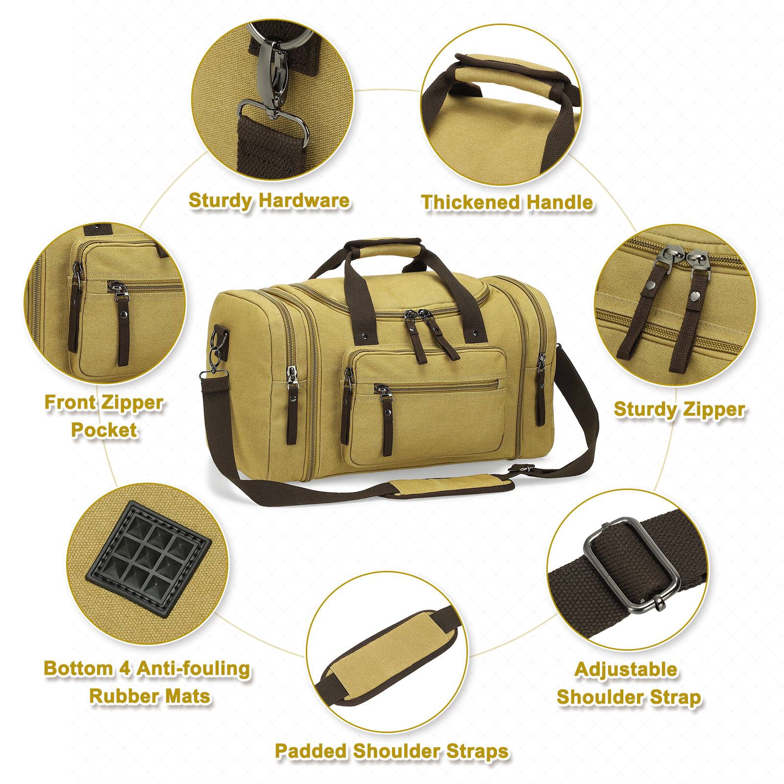 - Sturdy Hardware
- Thickened Handle
- Front Zipper Pocket
- Sturdy Zipper
- Bottom 4 Anti-fouling Rubber Mats
- Adjustable Shoulder Strap
- Padded Shoulder Straps