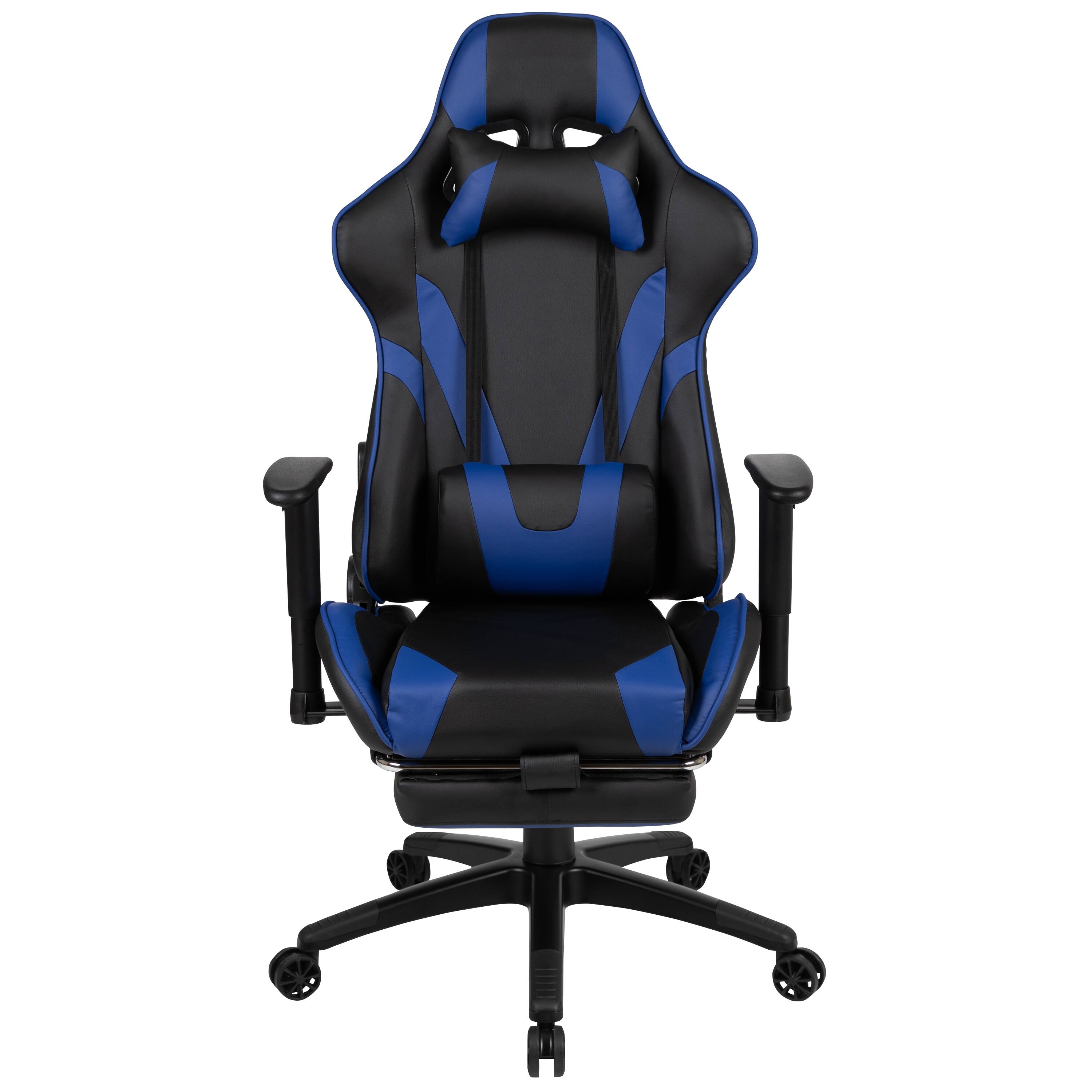 Alt View 7. Emma + Oliver - Z300 Gaming Racing Office Ergonomic PC Chair with Reclining Back and Footrest - Blue.