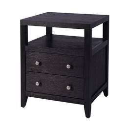 Butler Specialty - Dana 21 in. W Rectangular Wood 2 Drawer Narrow Nightstand with Top Open Shelf - Coffee