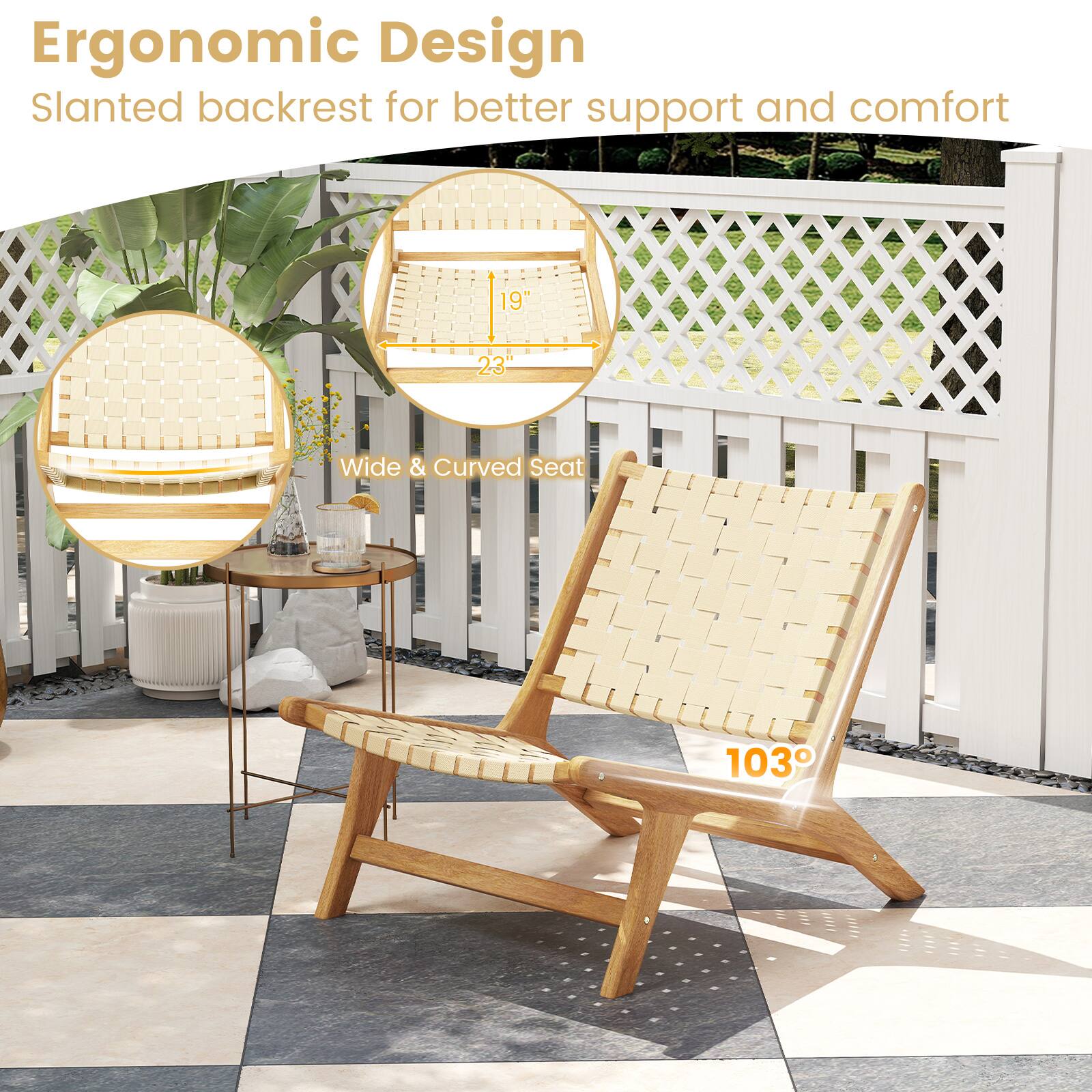 Ergonomic Design  
Slanted backrest for better support and comfort  
19" Wide & Curved Seat  
103°