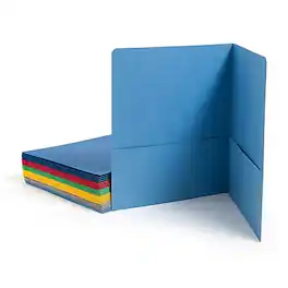 Smead - 2 Pocket Cardstock Portfolio Folder, 25/Box (87850) - Assorted Colors