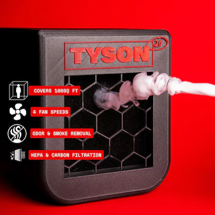 - COVERS 100SQ FT
- 4 FAN SPEEDS
- ODOR & SMOKE REMOVAL
- HEPA & CARBON FILTRATION