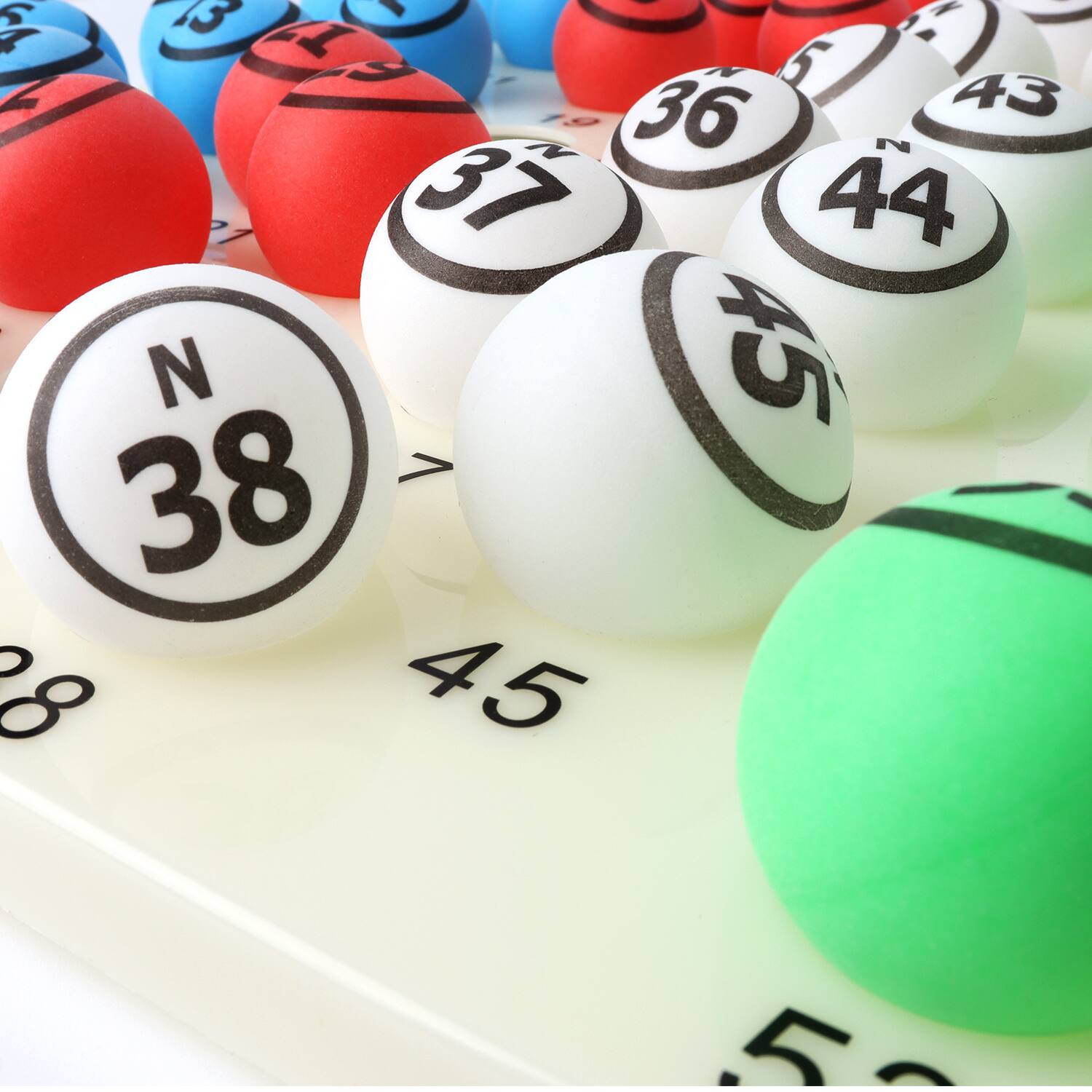 Alt View 2. GSE Games & Sports Expert - 1.5" Replacement Bingo Balls of Ping Pong Size (Multi-Color Balls - Single Side Printed).