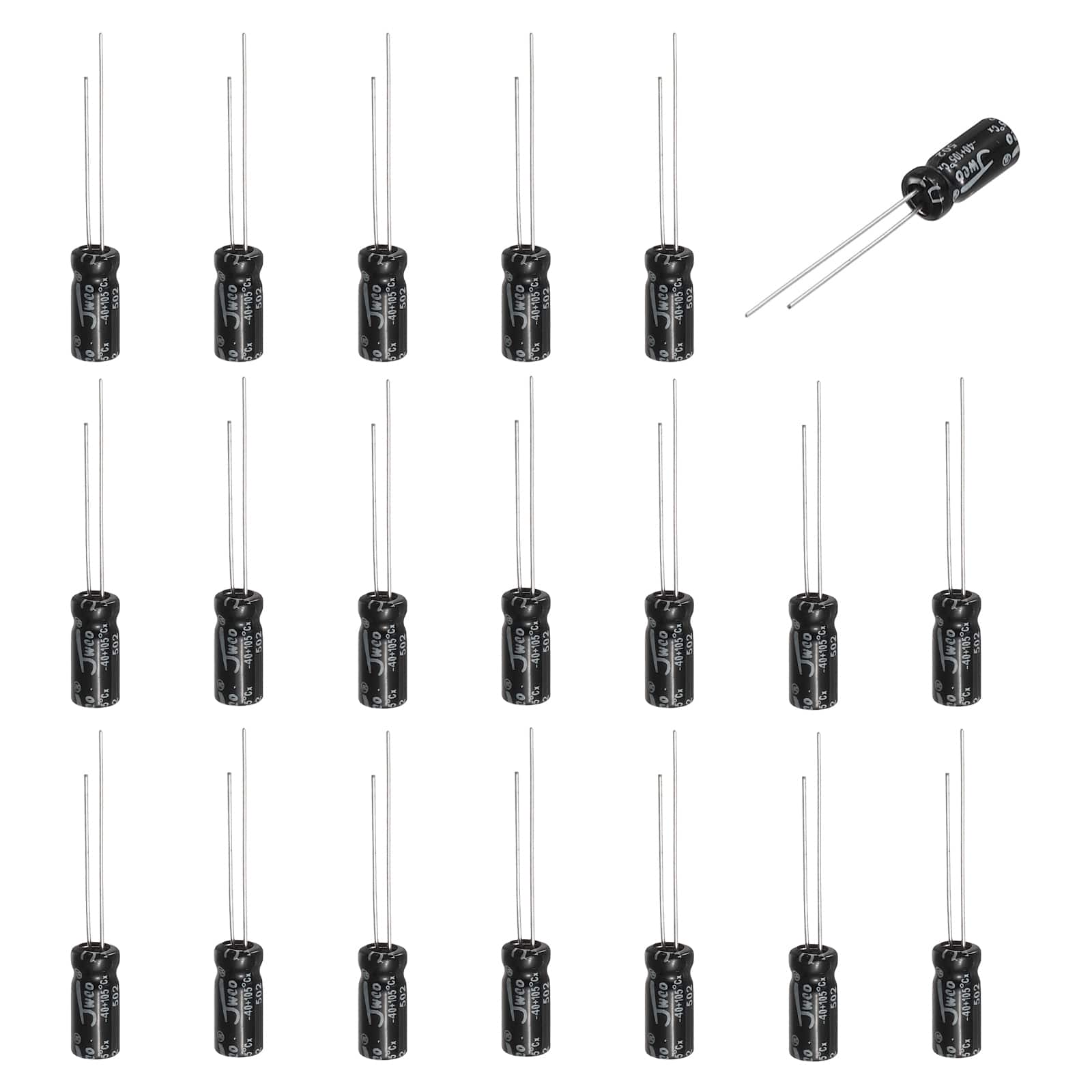 Unique Bargains - 1uF 50V Non-Polar Electrolytic Capacitor, 5x11mm, for Audio Tweeter/Speaker Crossover, 20pcs - Black