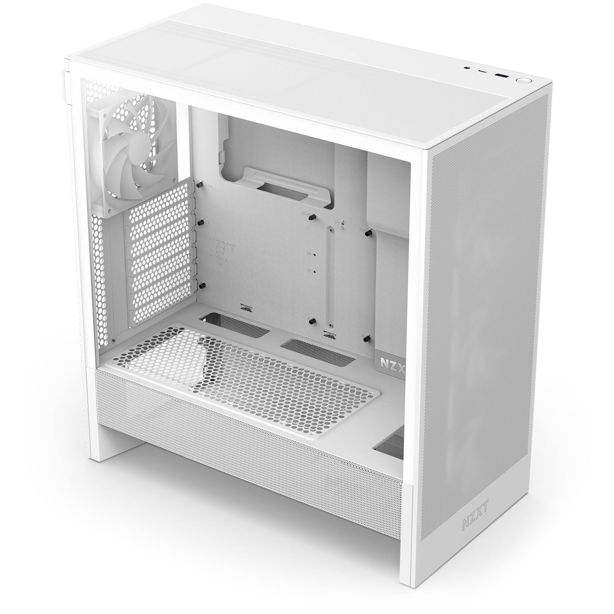 Nzxt H5 Flow Rgb 2024 Compact Atx Mid-tower Airflow Pc Case White Cc 