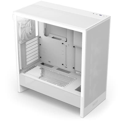 NZXT H5 Flow RGB 2024 Compact ATX Mid Tower Airflow PC Case White NZXT H5 Flow RGB 2024 Compact ATX Mid Tower Airflow PC Case White