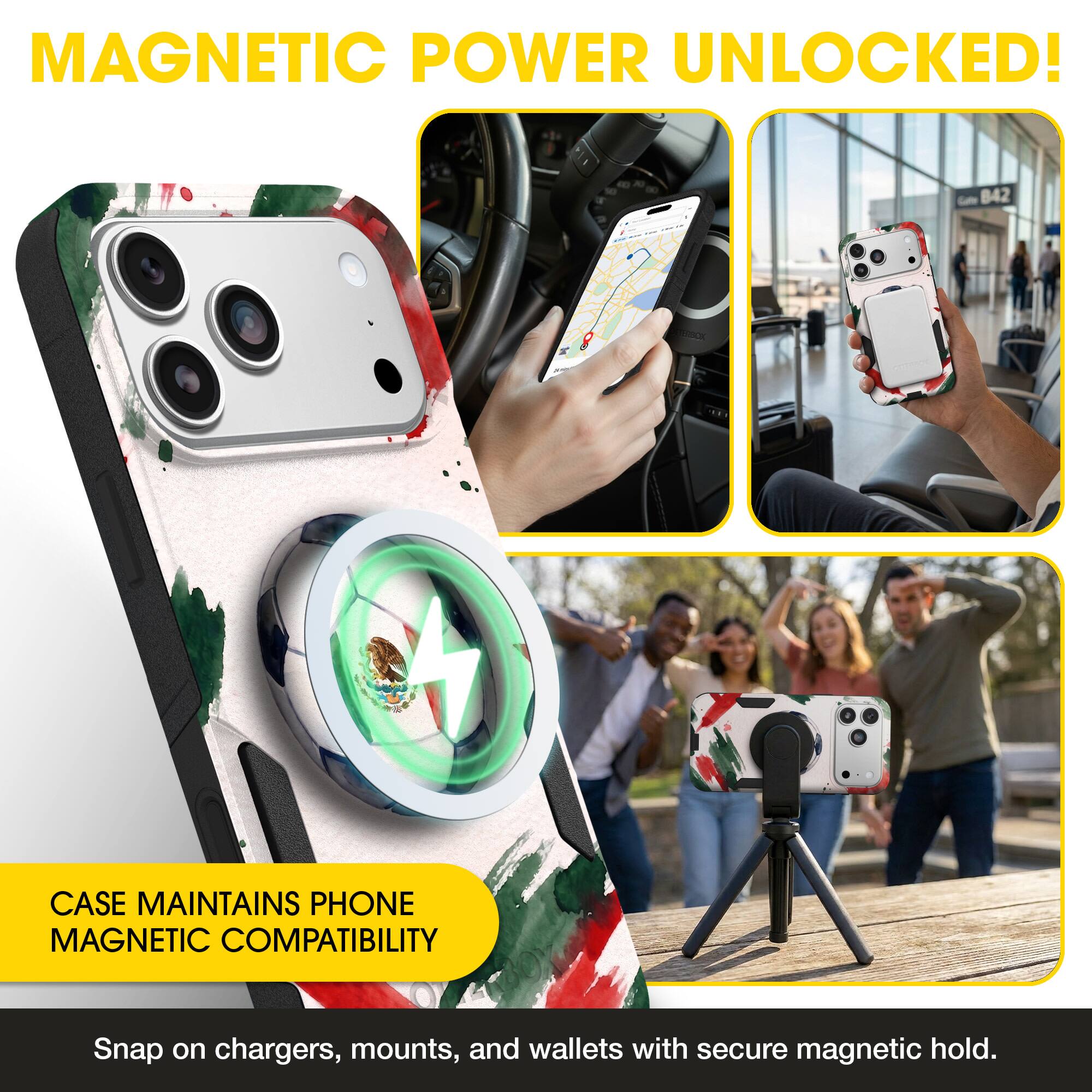 MAGNETIC POWER UNLOCKED!  
842 CASE MAINTAINS PHONE MAGNETIC COMPATIBILITY  
Snap on chargers, mounts, and wallets with secure magnetic hold.