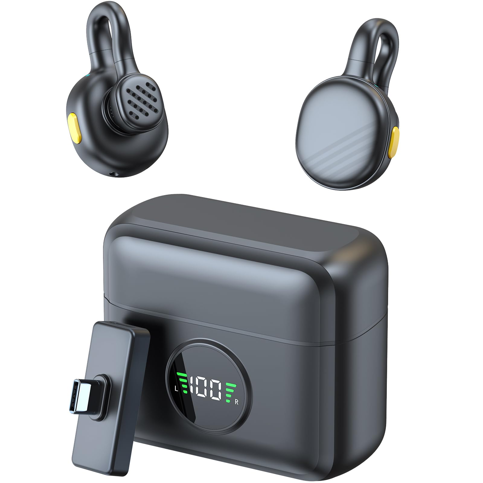 Front. Cedar Assembly - Lapel Microphone Wireless For Android Phone Usb C Lavalier 16 15 Noise Cancelling Clip On Mic Video Recording - Mini+USB C.