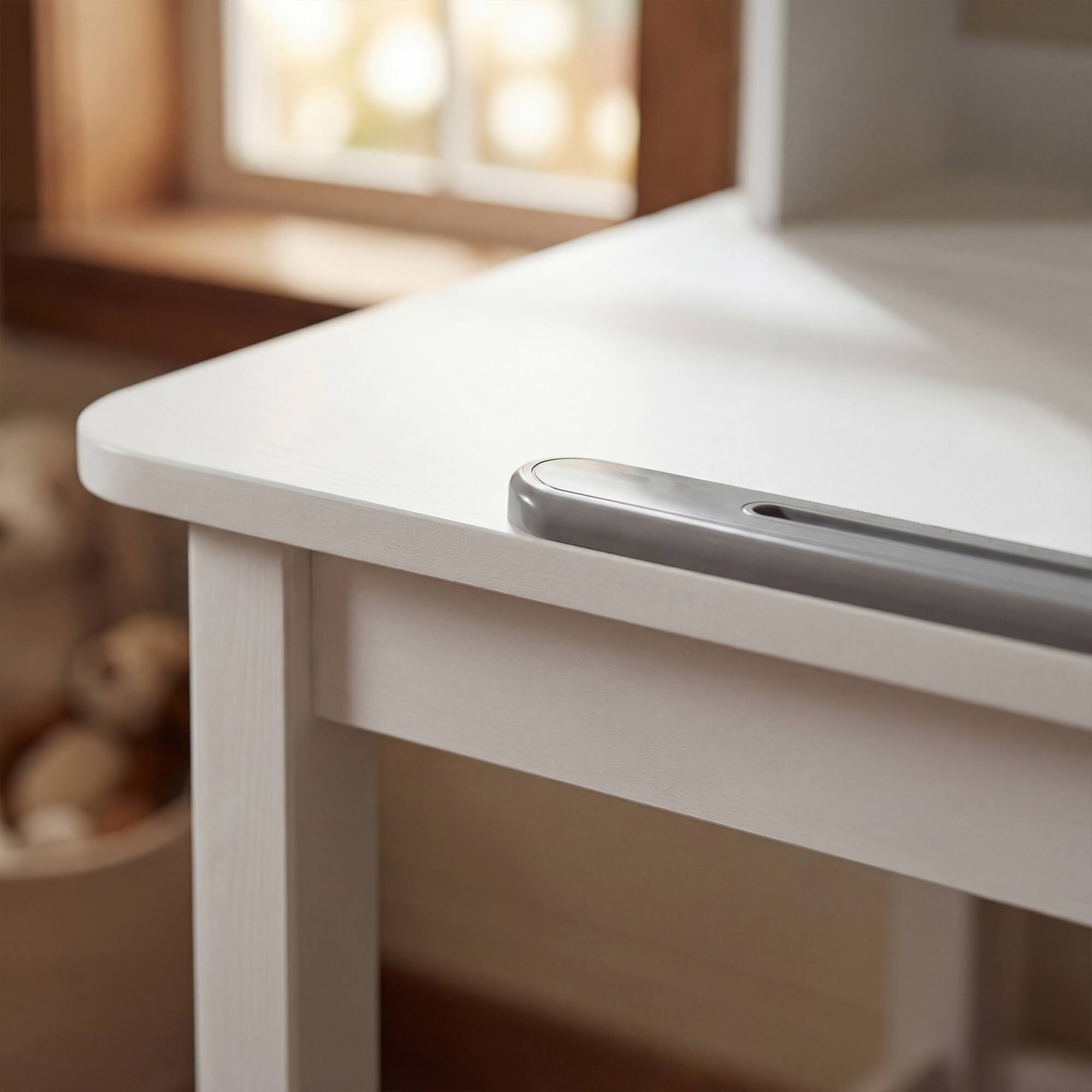 Alt View 5. Famapy - Kids Solid Wood Desk & Chair Set – Height Adjustable with Tiltable Tabletop, Storage for Study, Drawing, Reading - White.