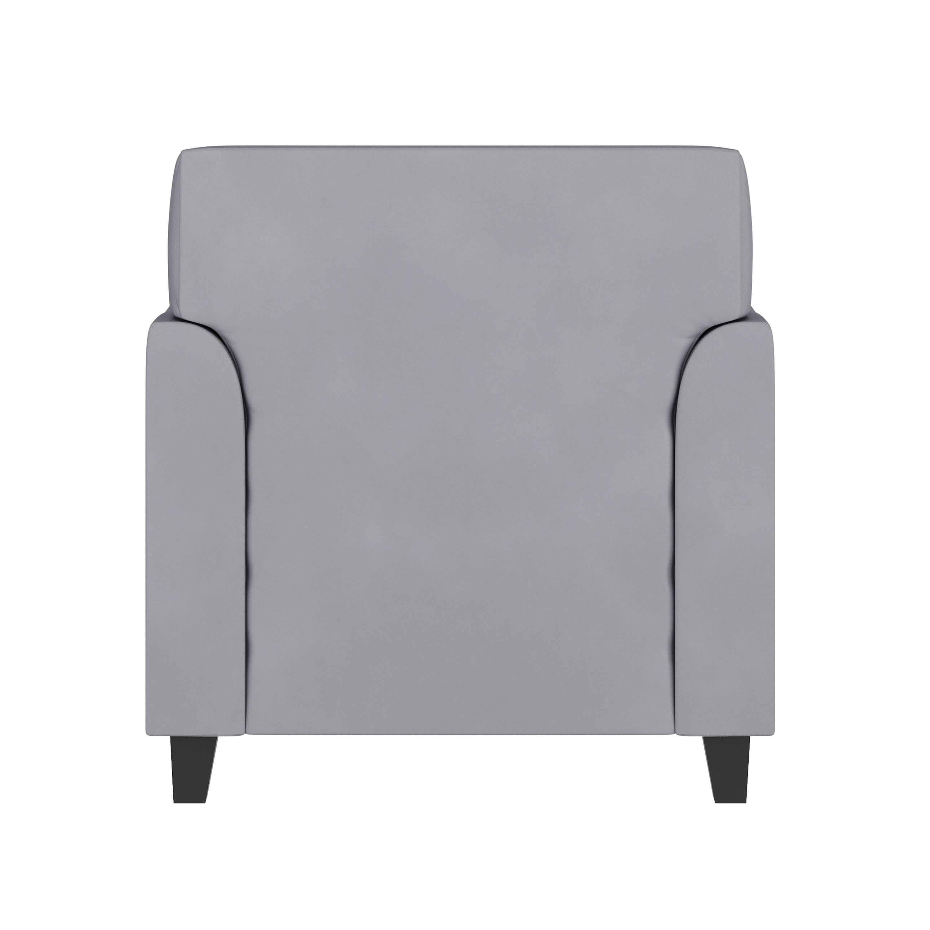 Alt View 5. Emma + Oliver - Faux Leather Chair with Clean Line Stitched Frame - Gray.